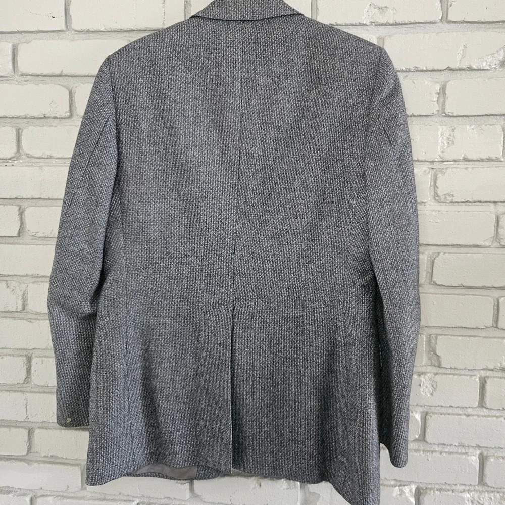 Aquascutum London Mens Grey Pure Wool Blazer Sport Coat Made in England 42R